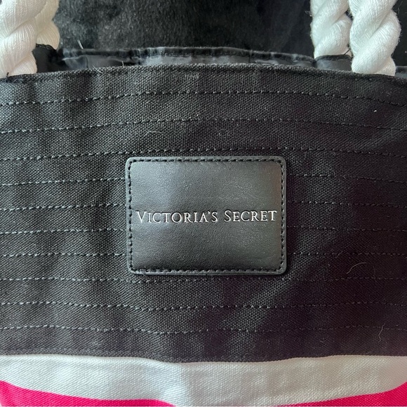 Victoria's Secret Pink and White Striped Canvas Tote - Picture 3 of 11